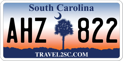 SC license plate AHZ822