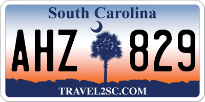 SC license plate AHZ829