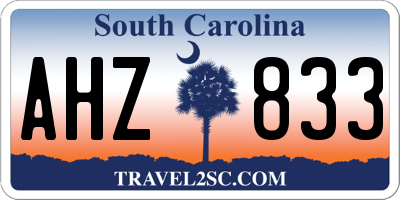 SC license plate AHZ833