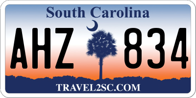 SC license plate AHZ834