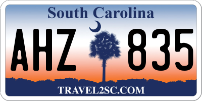 SC license plate AHZ835