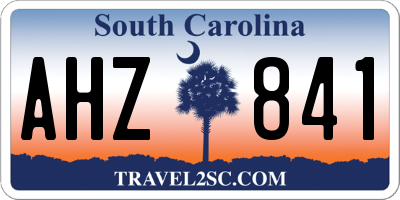 SC license plate AHZ841