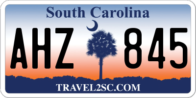 SC license plate AHZ845