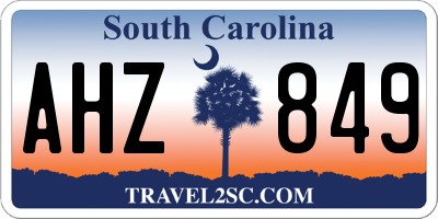 SC license plate AHZ849