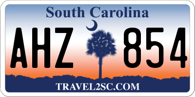 SC license plate AHZ854