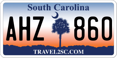 SC license plate AHZ860