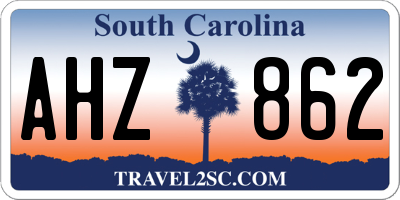 SC license plate AHZ862