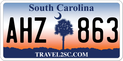 SC license plate AHZ863