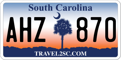 SC license plate AHZ870