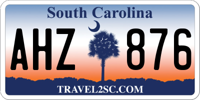 SC license plate AHZ876