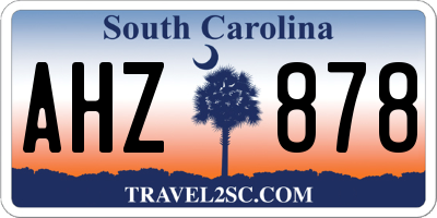SC license plate AHZ878