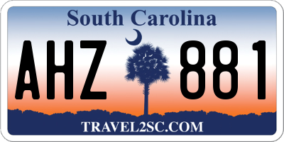 SC license plate AHZ881