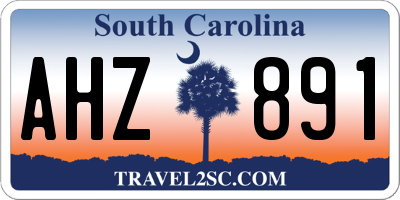 SC license plate AHZ891