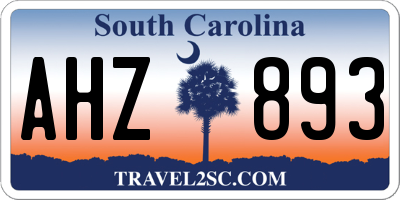 SC license plate AHZ893