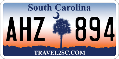 SC license plate AHZ894