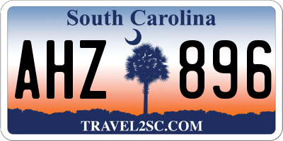 SC license plate AHZ896