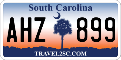 SC license plate AHZ899
