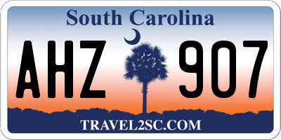 SC license plate AHZ907