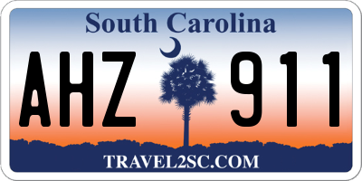 SC license plate AHZ911