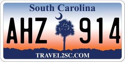 SC license plate AHZ914