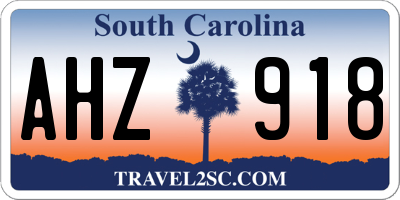 SC license plate AHZ918