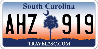 SC license plate AHZ919