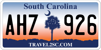 SC license plate AHZ926
