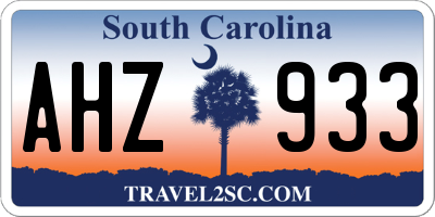 SC license plate AHZ933