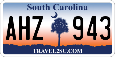 SC license plate AHZ943