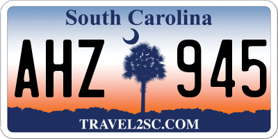 SC license plate AHZ945