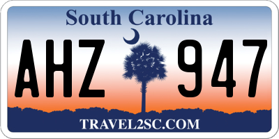 SC license plate AHZ947