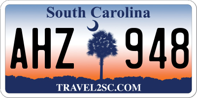 SC license plate AHZ948