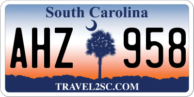 SC license plate AHZ958