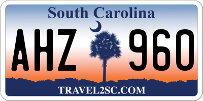 SC license plate AHZ960