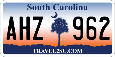 SC license plate AHZ962