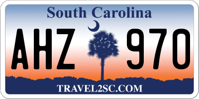 SC license plate AHZ970