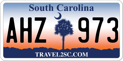 SC license plate AHZ973