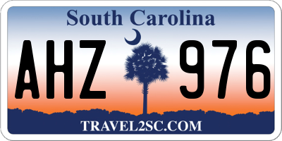 SC license plate AHZ976
