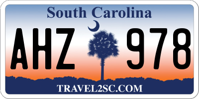 SC license plate AHZ978