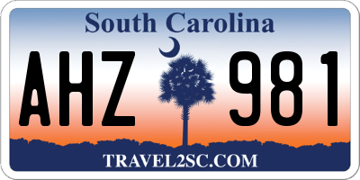 SC license plate AHZ981