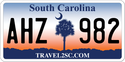 SC license plate AHZ982