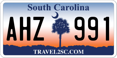 SC license plate AHZ991