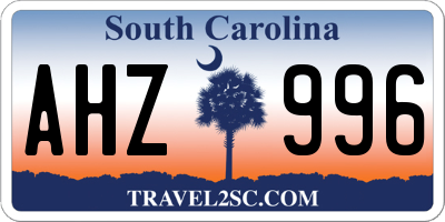 SC license plate AHZ996