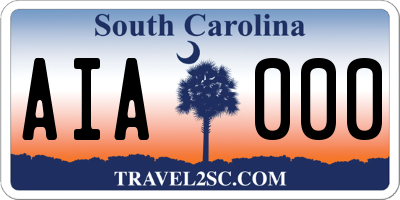 SC license plate AIA000