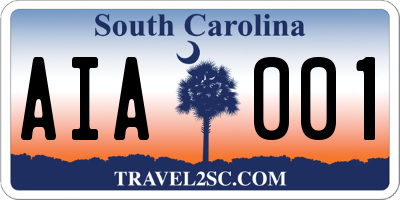SC license plate AIA001