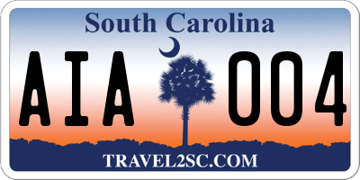 SC license plate AIA004