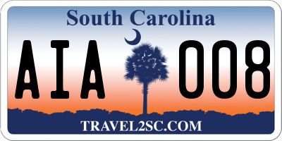 SC license plate AIA008