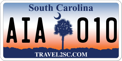 SC license plate AIA010