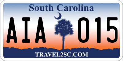 SC license plate AIA015