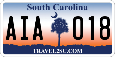 SC license plate AIA018